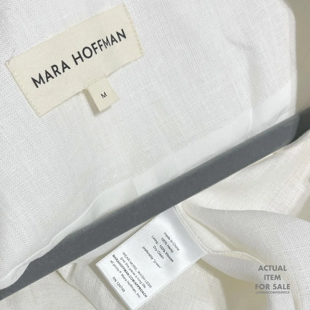 MARA HOFFMAN Francesca Hemp White Wrap Midi Dress_8